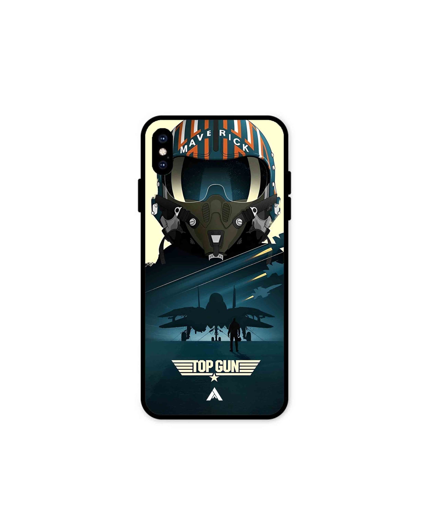 Top Gun Navy Metal Back Cover Phone Case for iPhone Xs Max