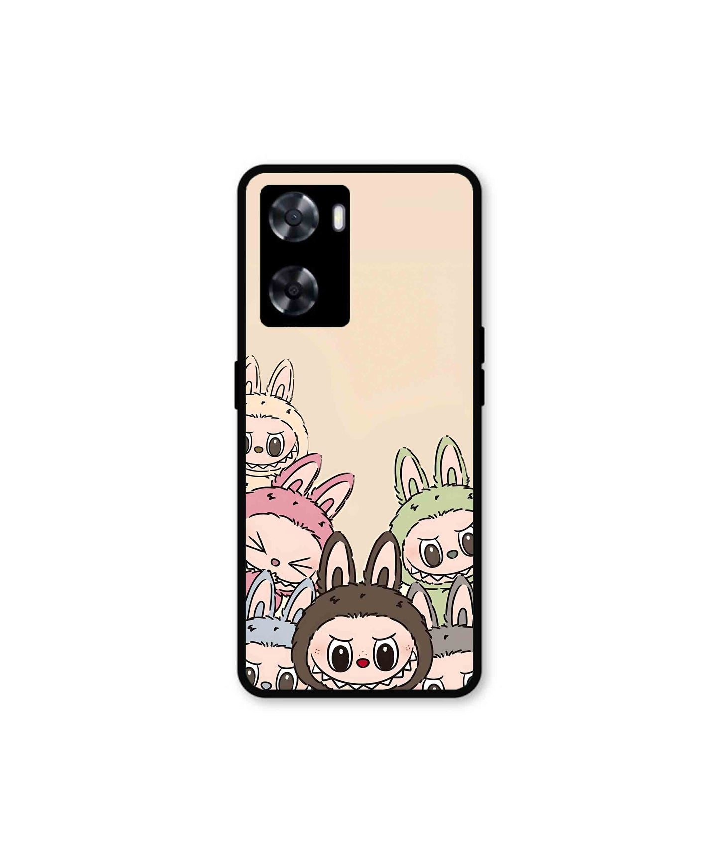 Zimomo Labubu Metal Back Cover Phone Case for Oppo A77s