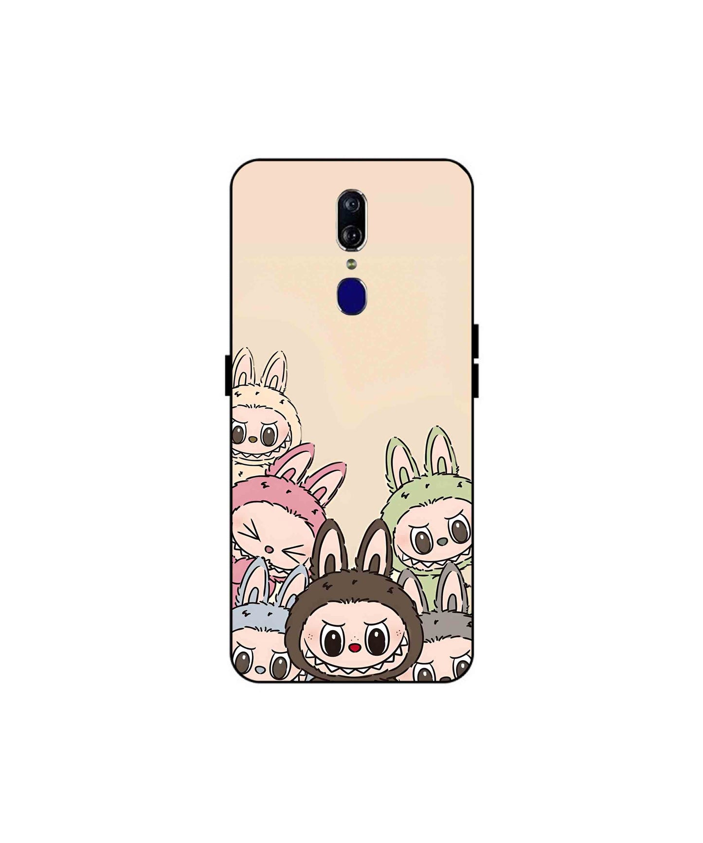 Zimomo Labubu Metal Back Cover Phone Case for Oppo F11