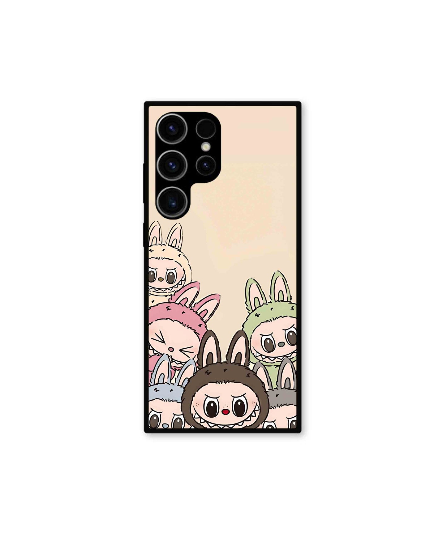 Zimomo Labubu Metal Back Cover Phone Case for Samsung Galaxy S23 Ultra