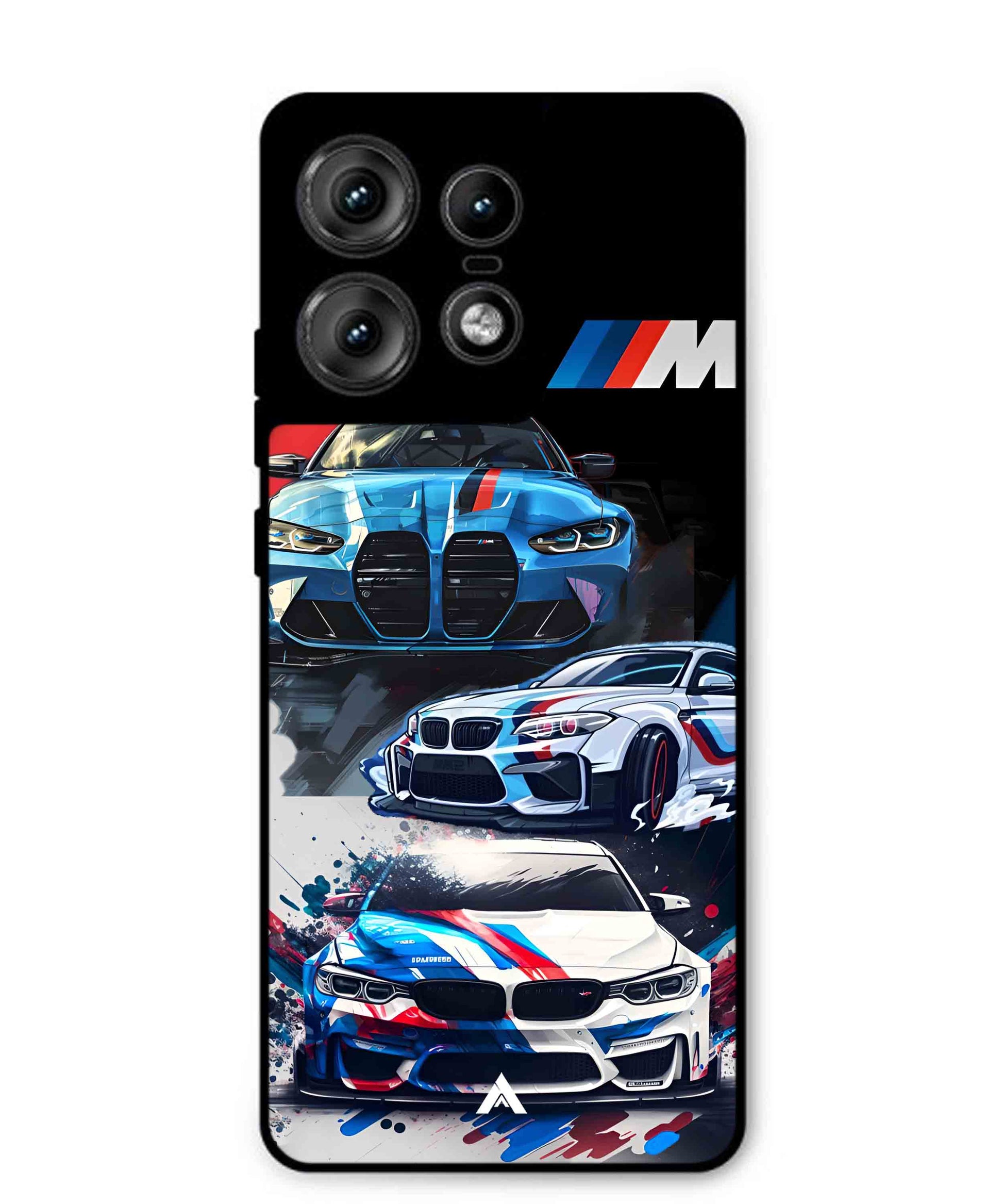BMW 32 Car Metal Back Cover Phone Case for Moto Edge 50 Pro