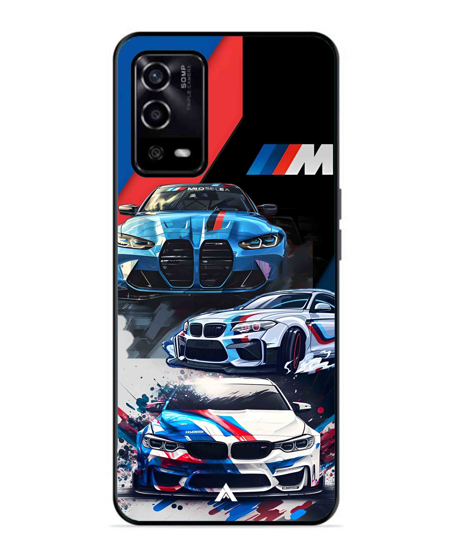 BMW 32 Car Metal Back Cover Phone Case for Oppo A53s