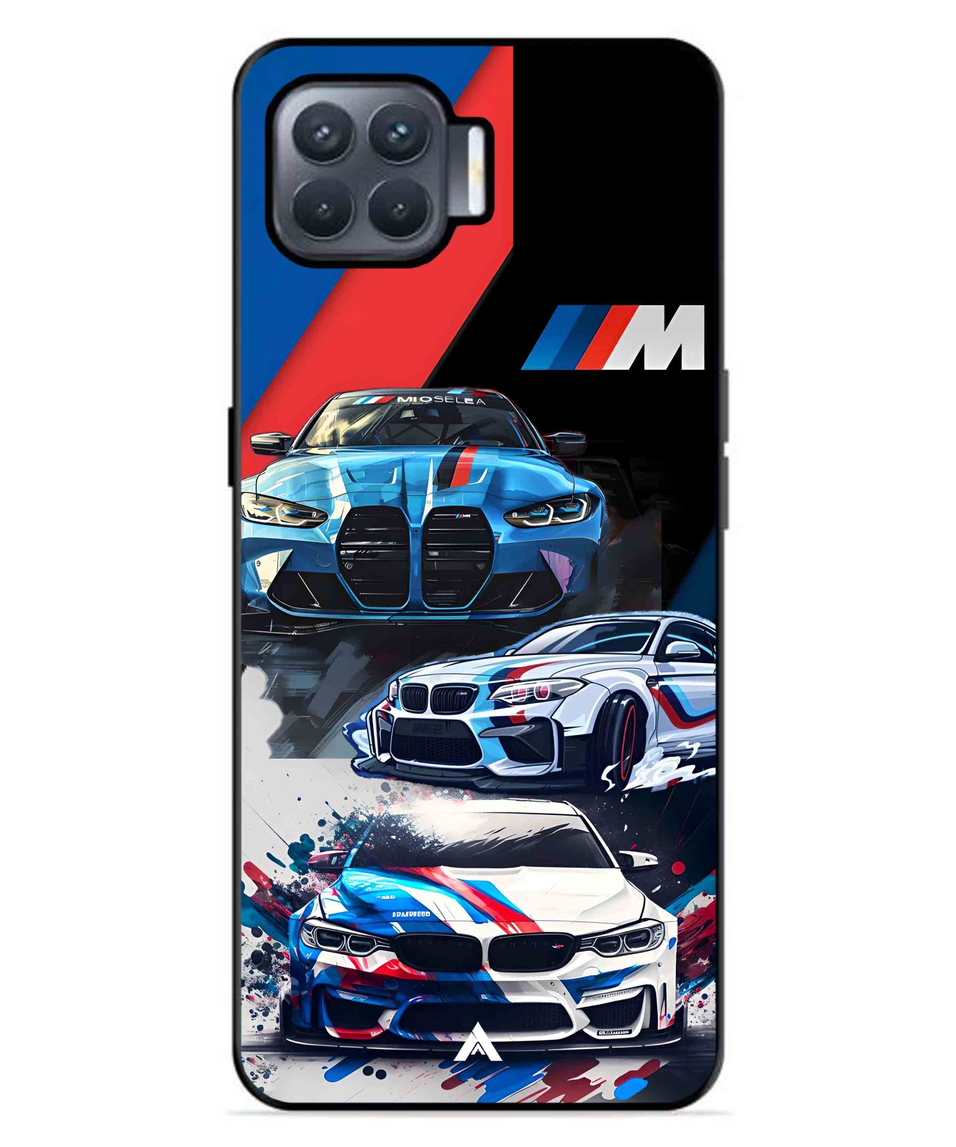 BMW 32 Car Metal Back Cover Phone Case for Oppo F17 Pro