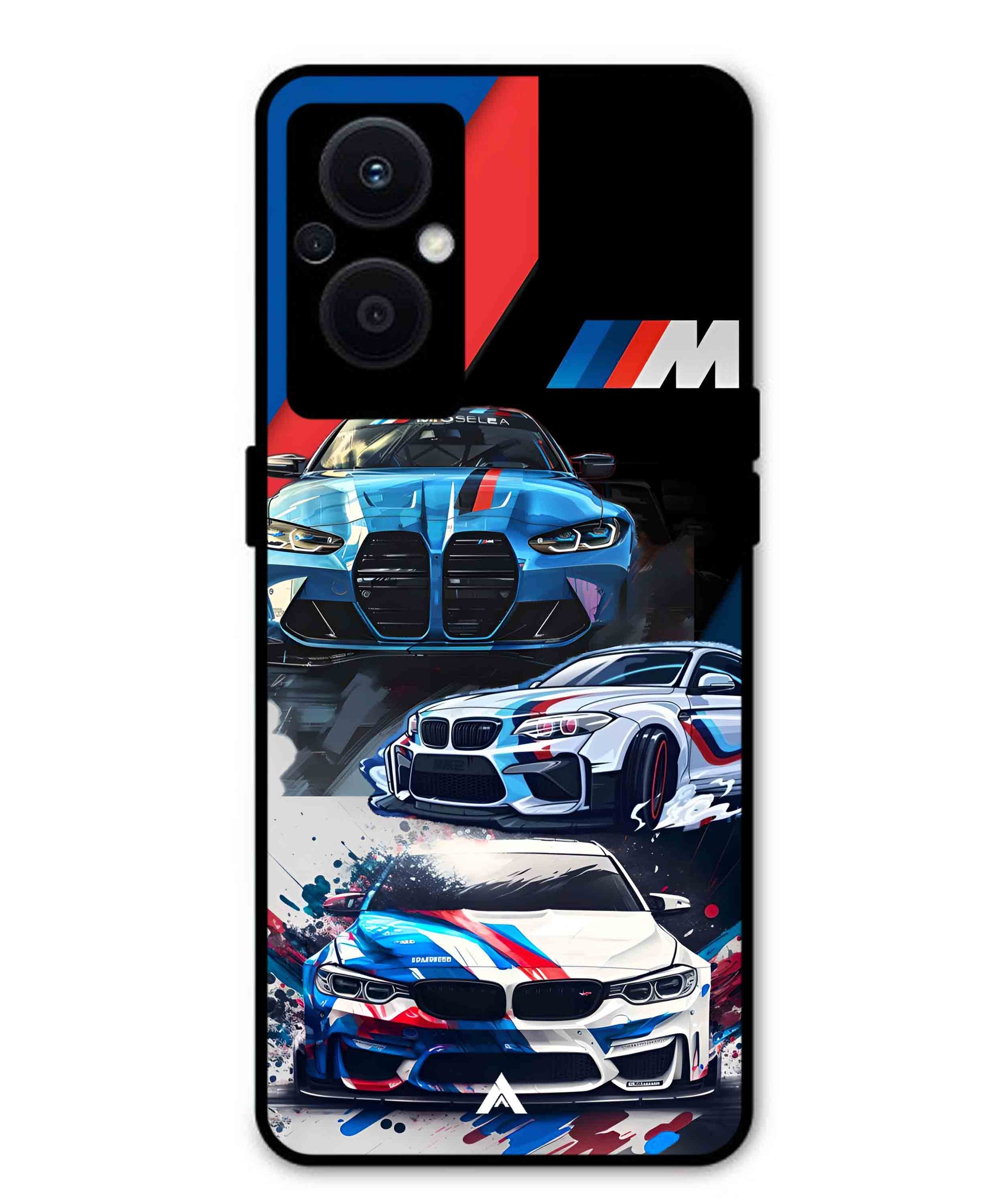 BMW 32 Car Metal Back Cover Phone Case for Oppo F21 Pro 5G