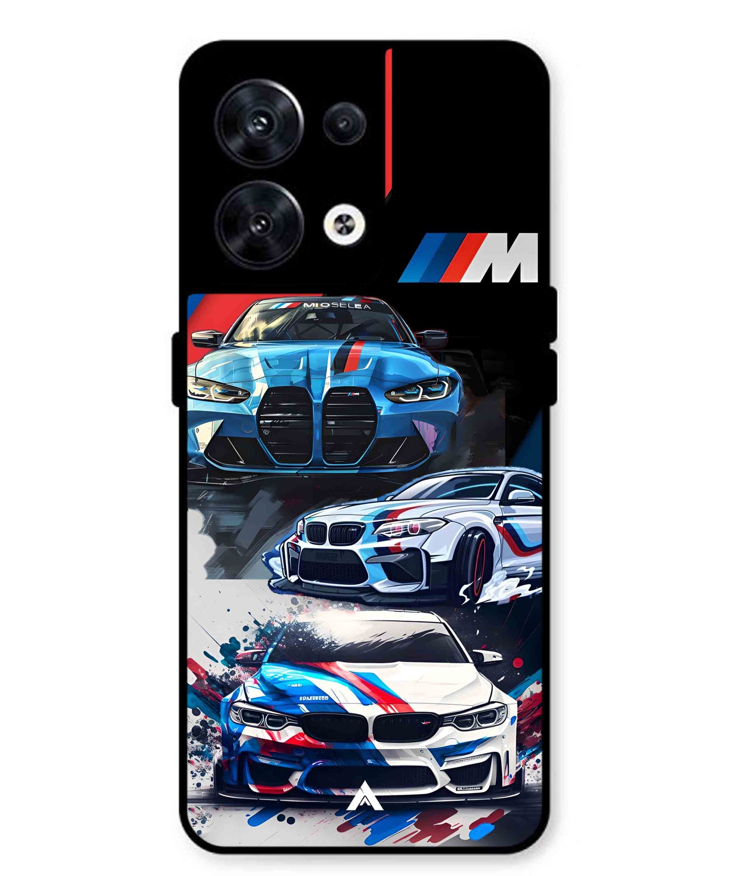 BMW 32 Car Metal Back Cover Phone Case for Oppo Reno 10 Pro