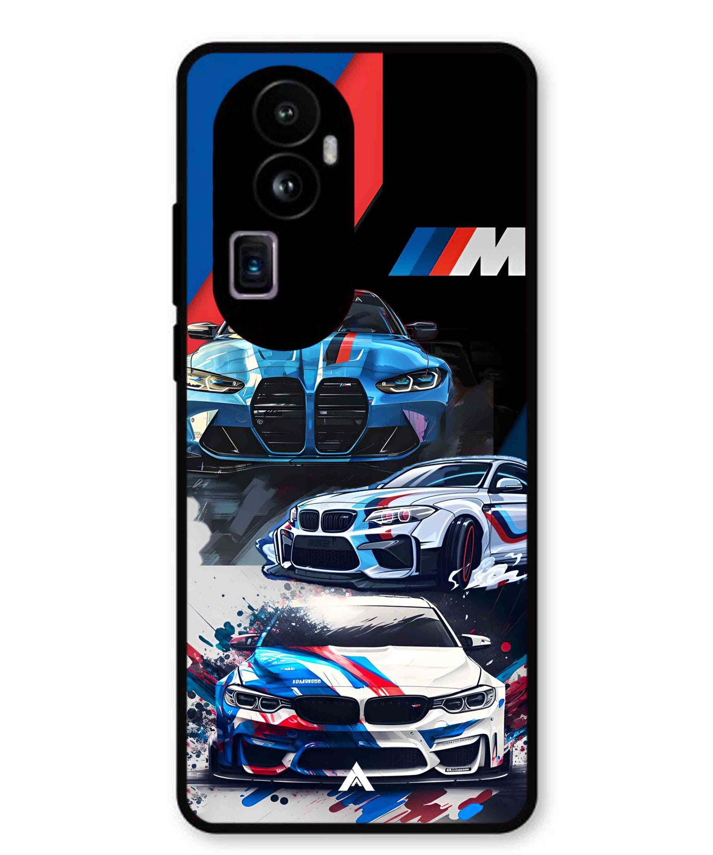 BMW 32 Car Metal Back Cover Phone Case for Oppo Reno 10 Pro Plus