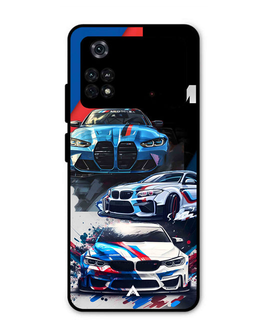 BMW 32 Car Metal Back Cover Phone Case for Poco M4 Pro 4G