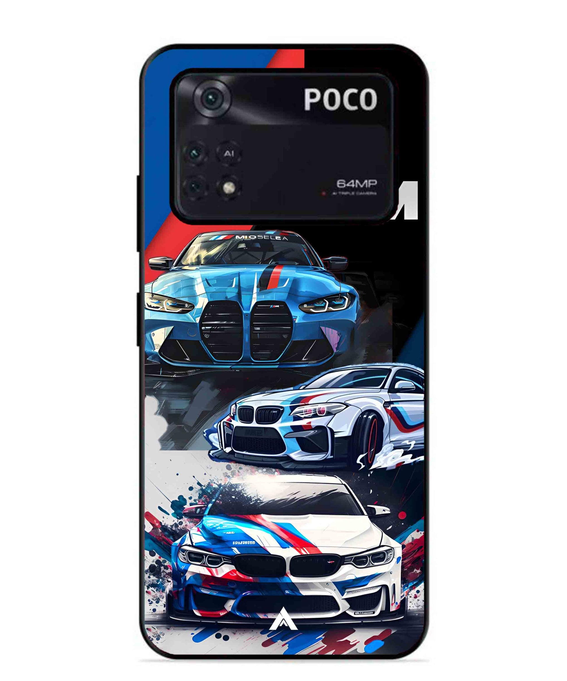 BMW 32 Car Metal Back Cover Phone Case for Poco X4 Pro