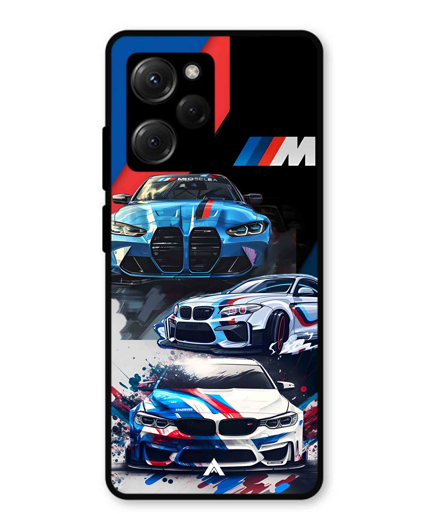 BMW 32 Car Metal Back Cover Phone Case for Poco X5 Pro