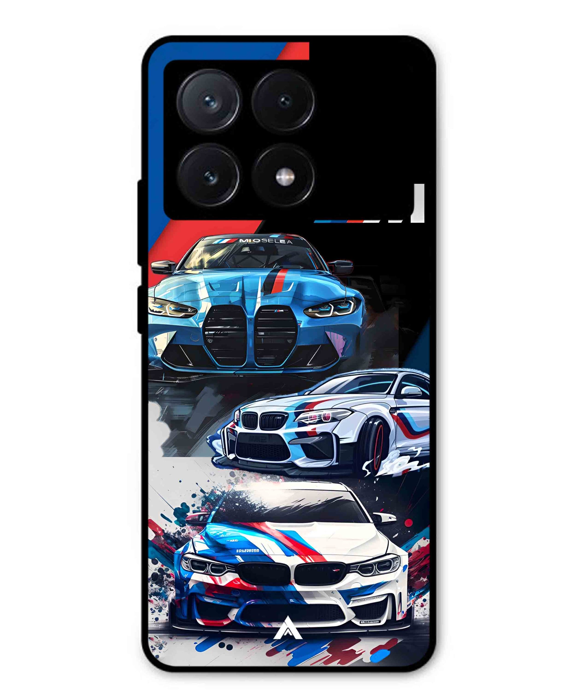 BMW 32 Car Metal Back Cover Phone Case for Poco X6 Pro