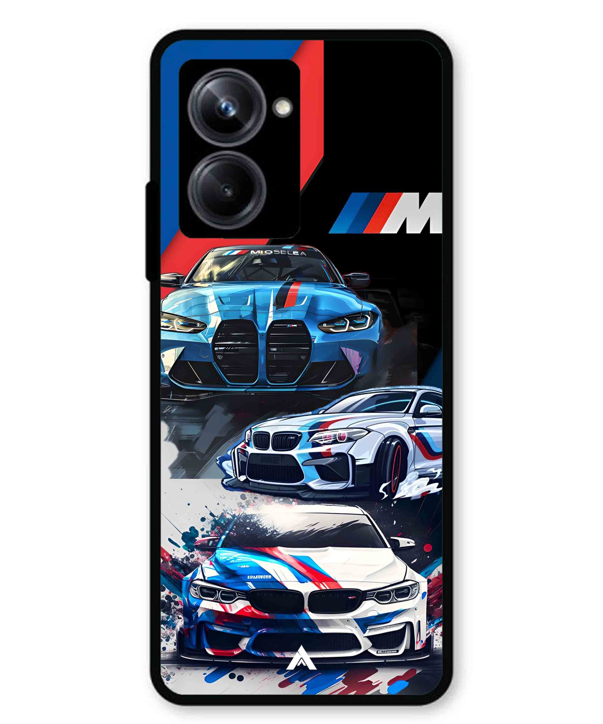 BMW 32 Car Metal Back Cover Phone Case for Realme 10 Pro