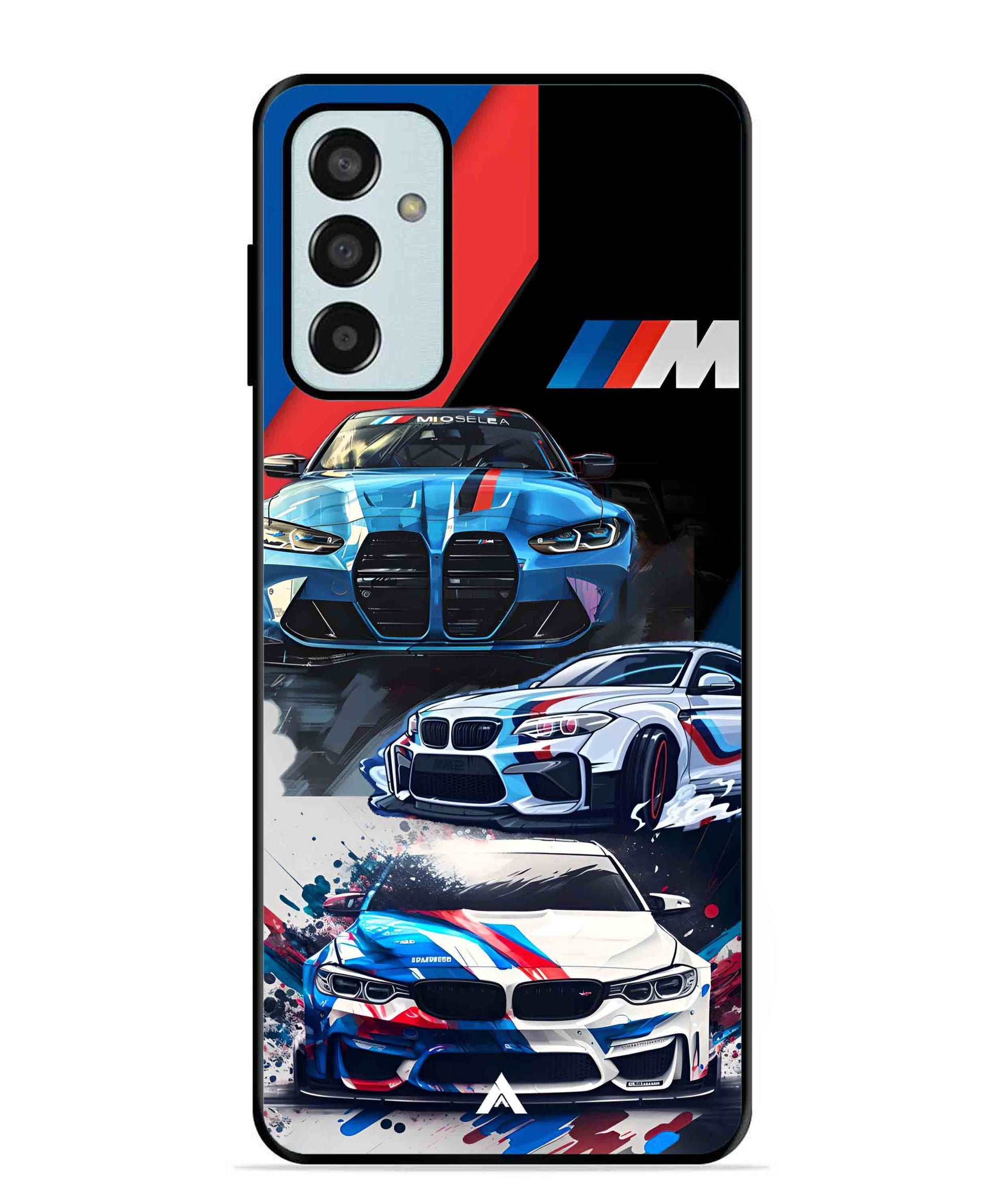 BMW 32 Car Metal Back Cover Phone Case for Samsung Galaxy M13 4G