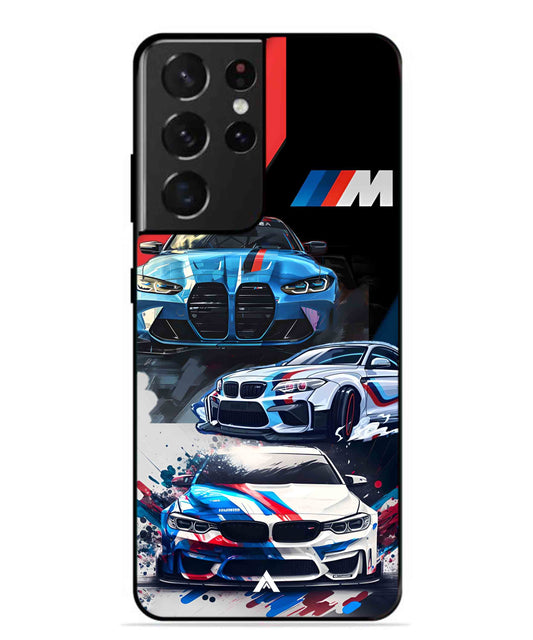 BMW 32 Car Metal Back Cover Phone Case for Samsung Galaxy S21 Ultra