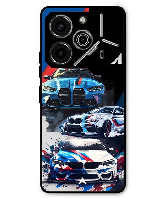 BMW 32 Car Metal Back Cover Phone Case for Tecno Pova 6 Pro