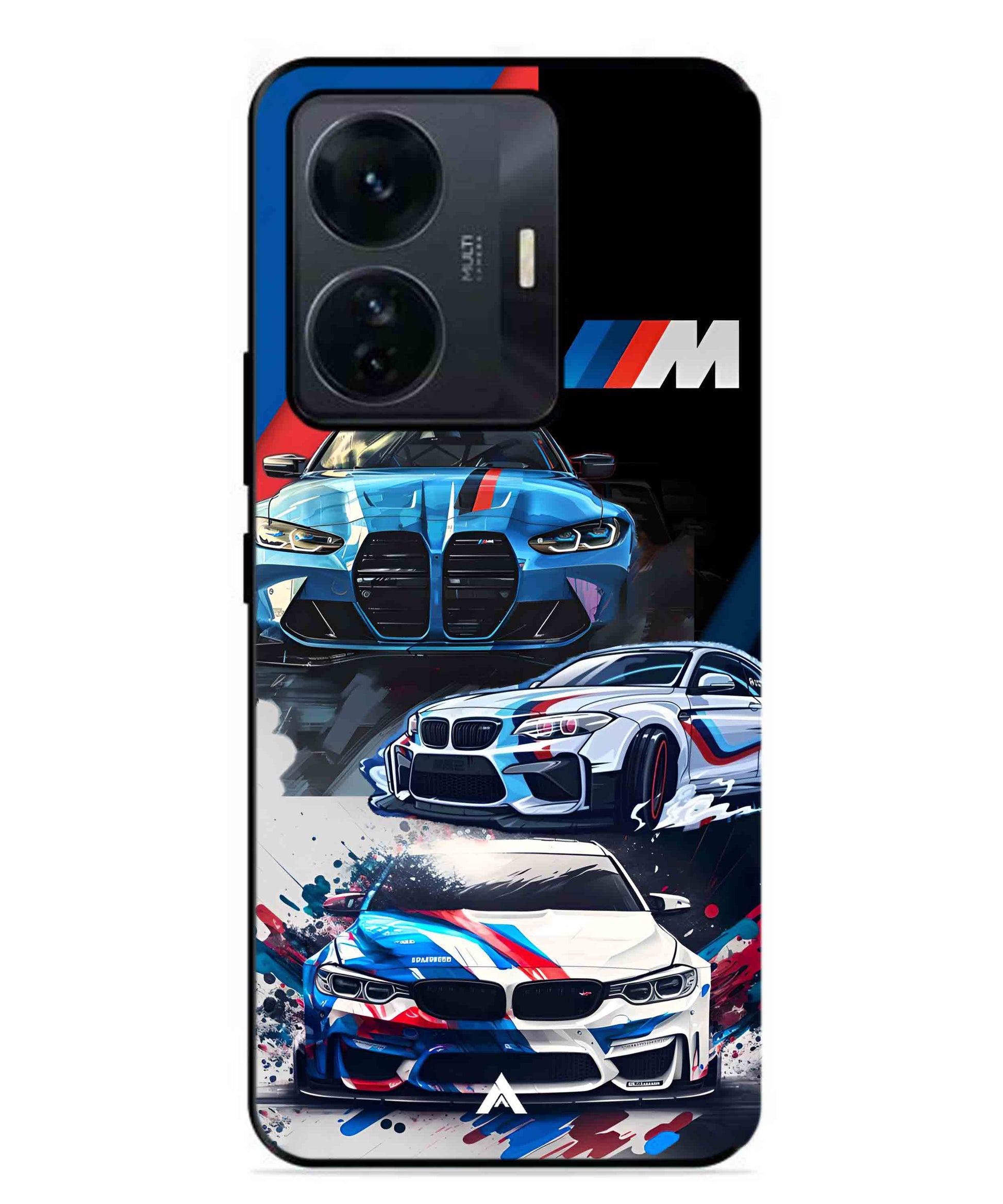BMW 32 Car Metal Back Cover Phone Case for Vivo T1 Pro