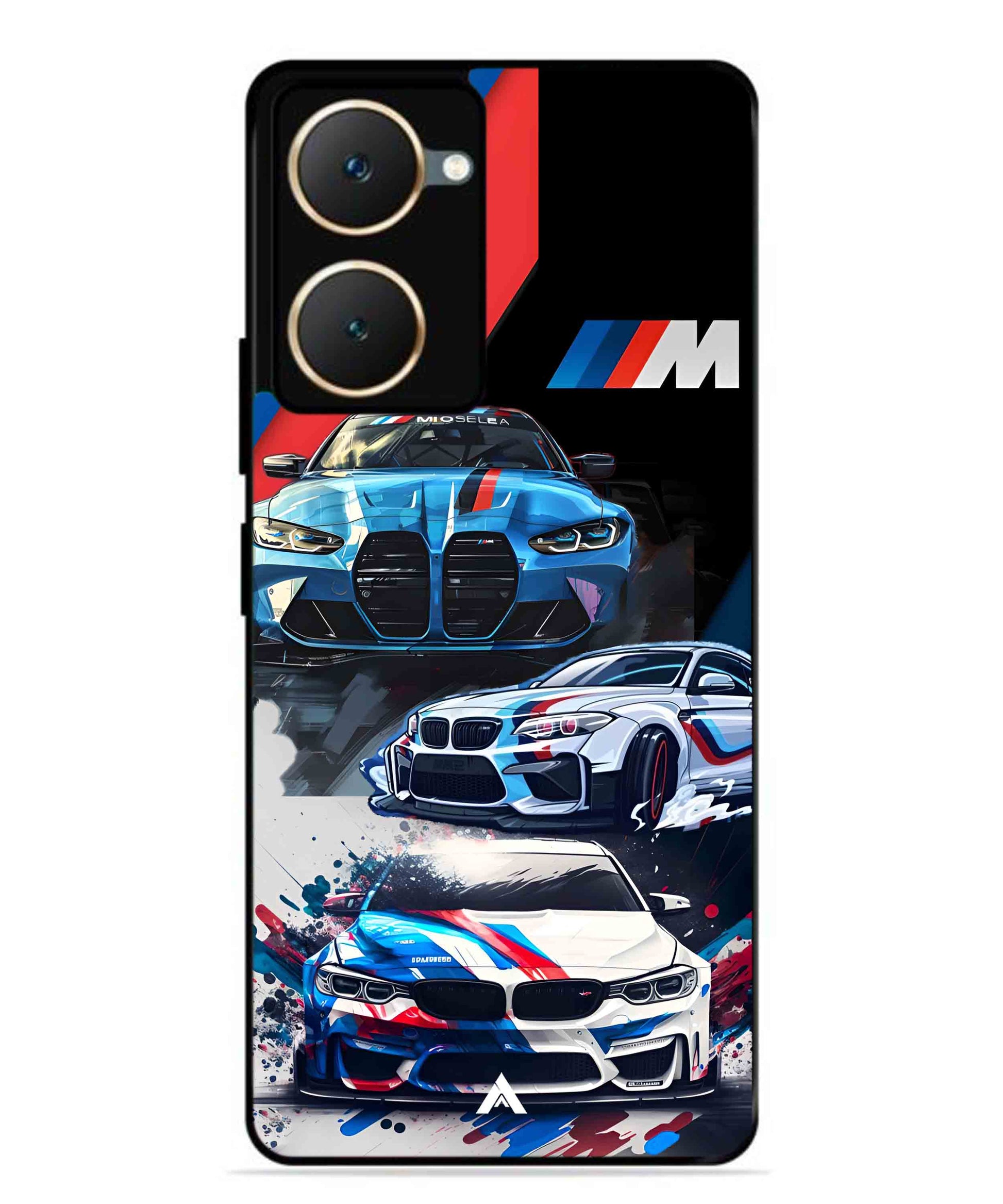 BMW 32 Car Metal Back Cover Phone Case for Vivo Y28s