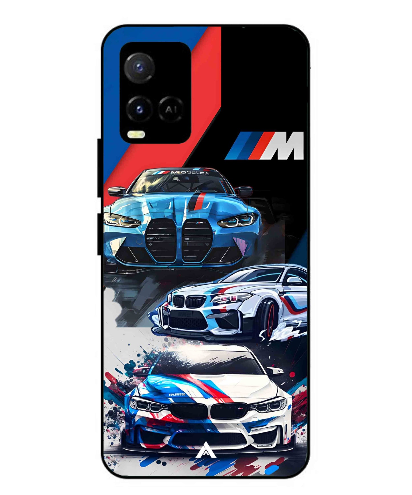 BMW 32 Car Metal Back Cover Phone Case for Vivo Y33s