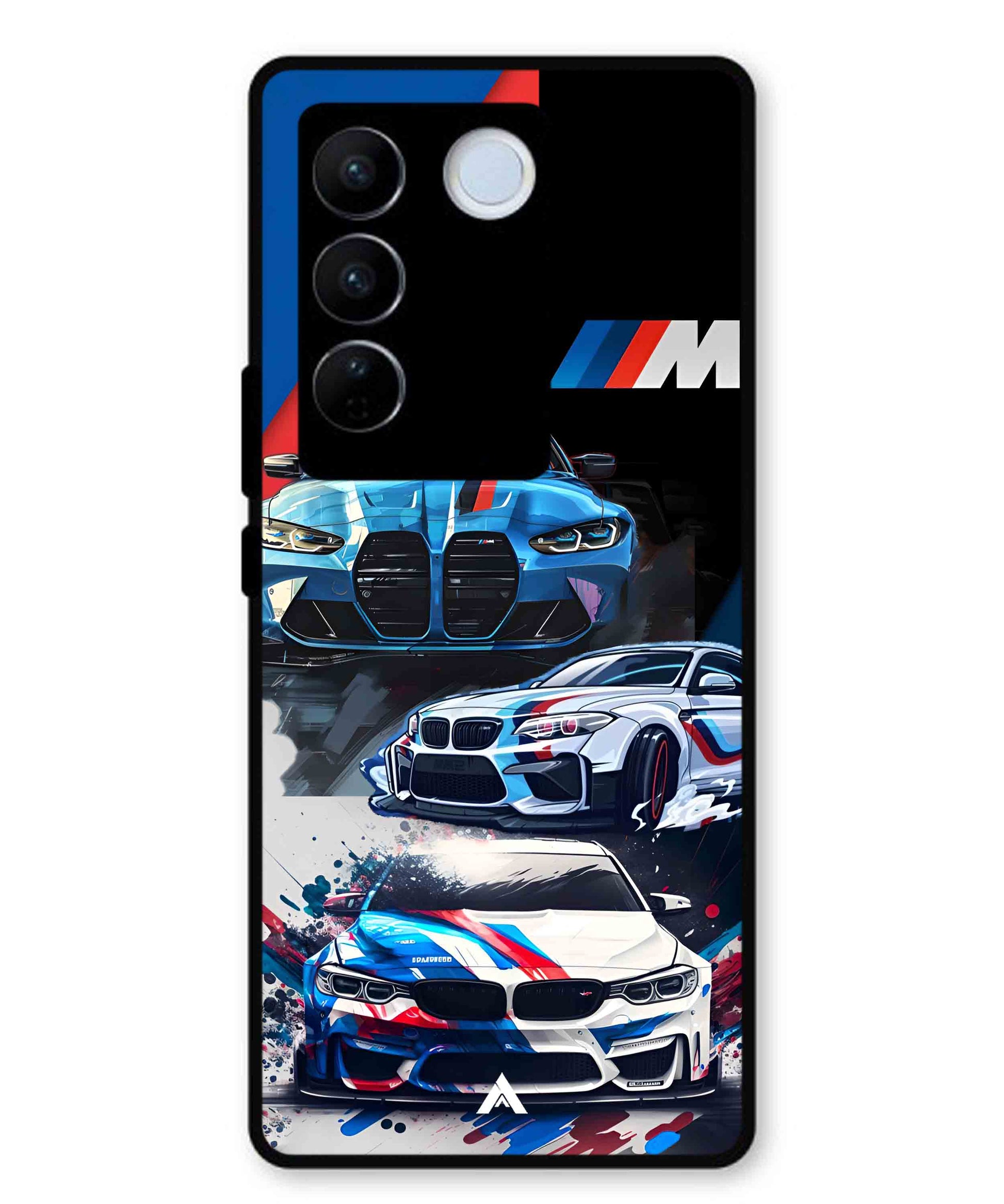 BMW 32 Car Metal Back Cover Phone Case for Vivo v27 Pro