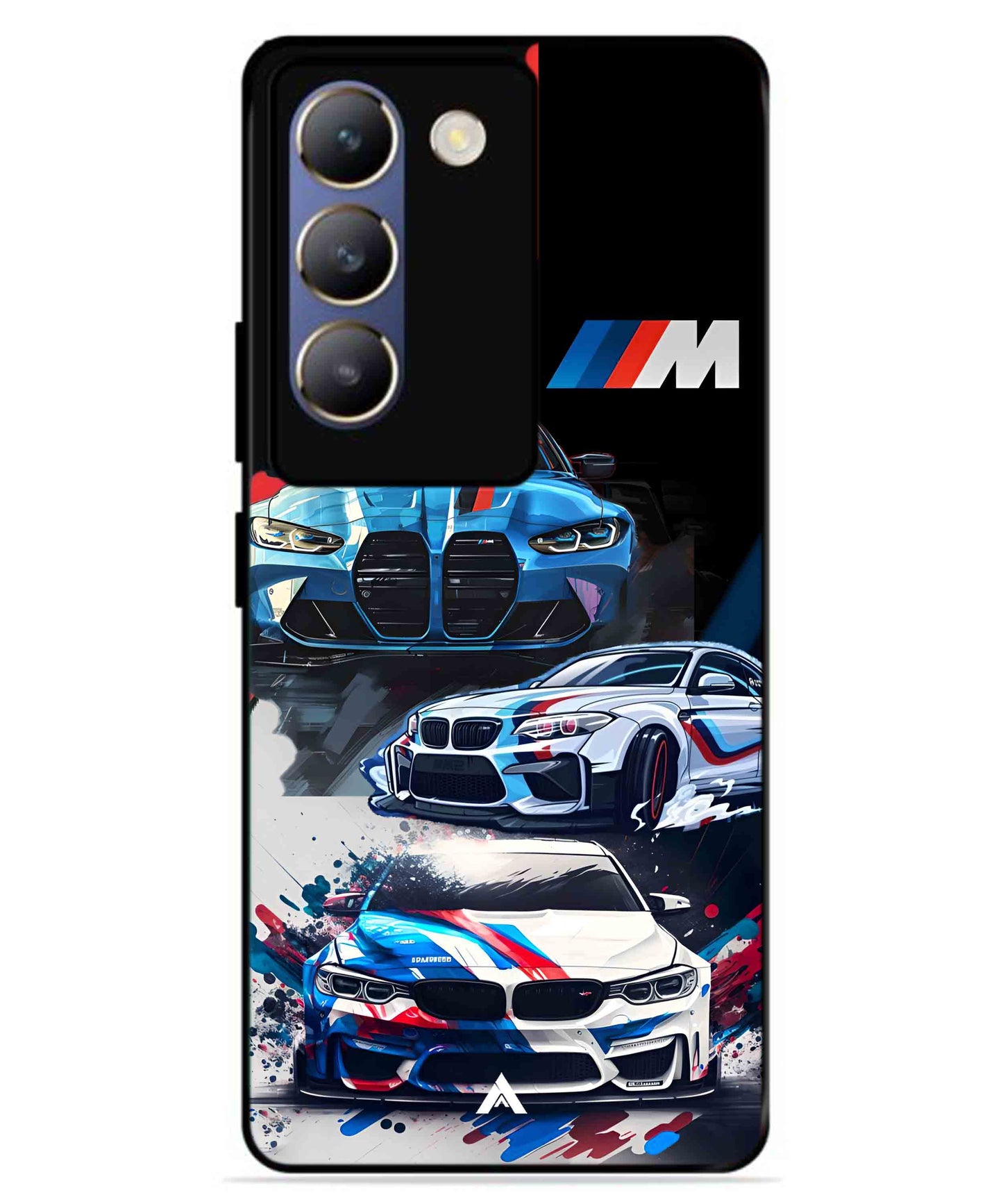 BMW 32 Car Metal Back Cover Phone Case for Vivo v30 Lite