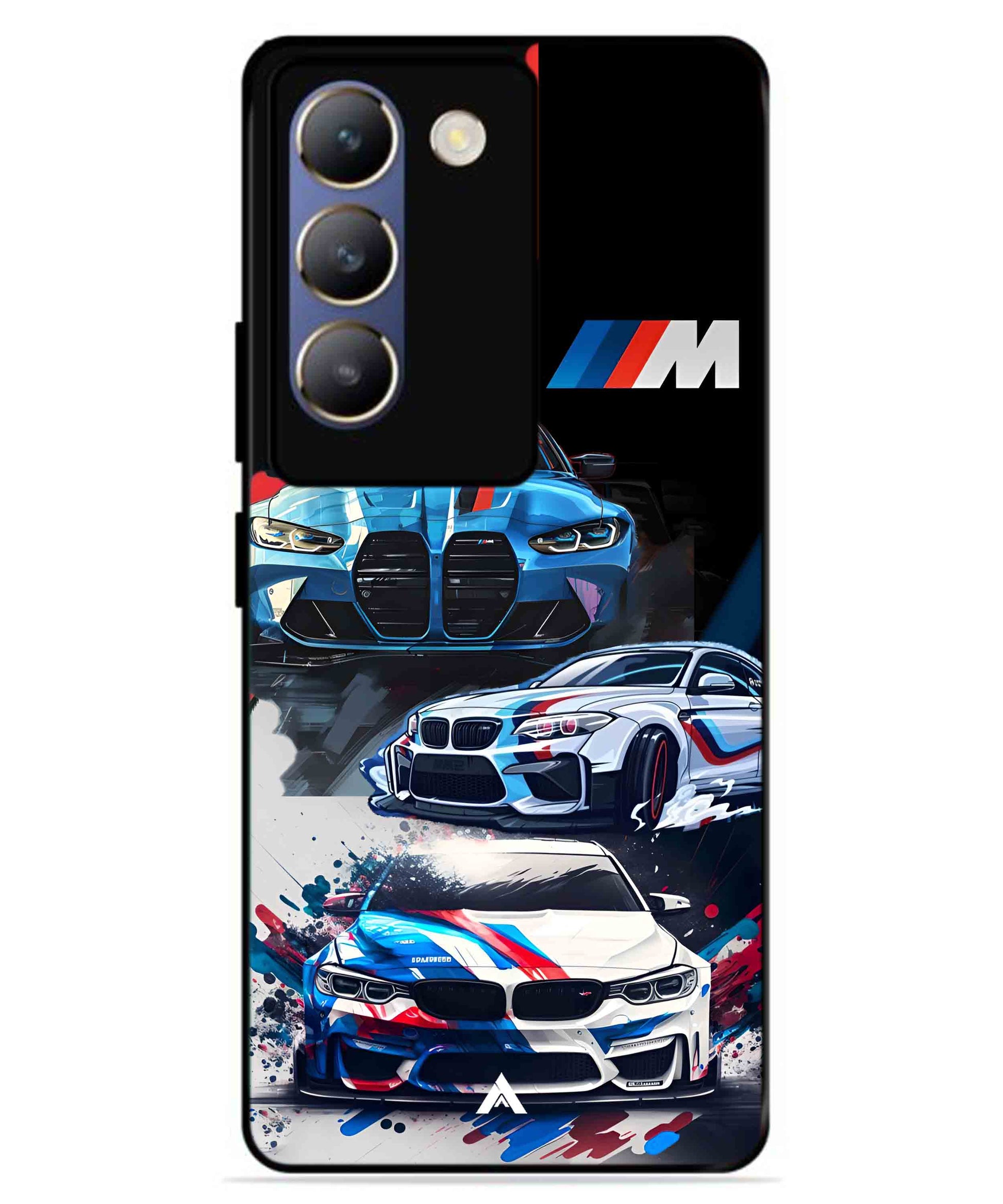 BMW 32 Car Metal Back Cover Phone Case for Vivo v30 Lite