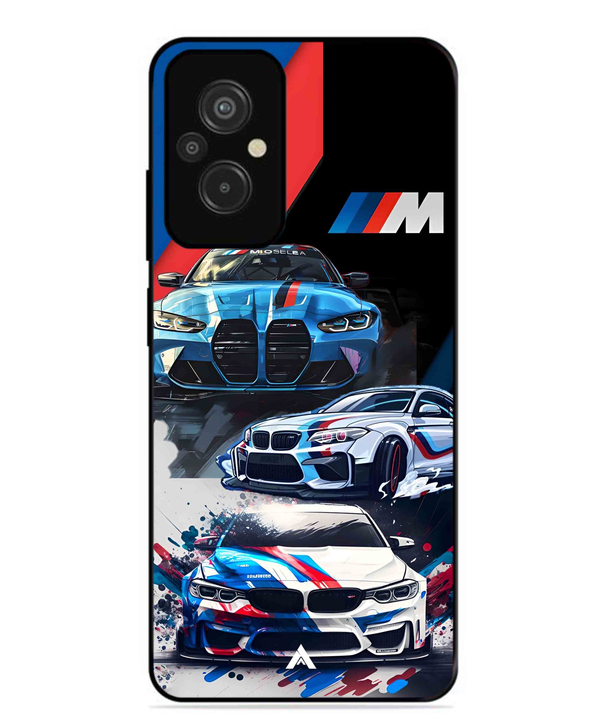BMW 32 Car Metal Back Cover Phone Case for Xiaomi Redmi 11 Prime 4G