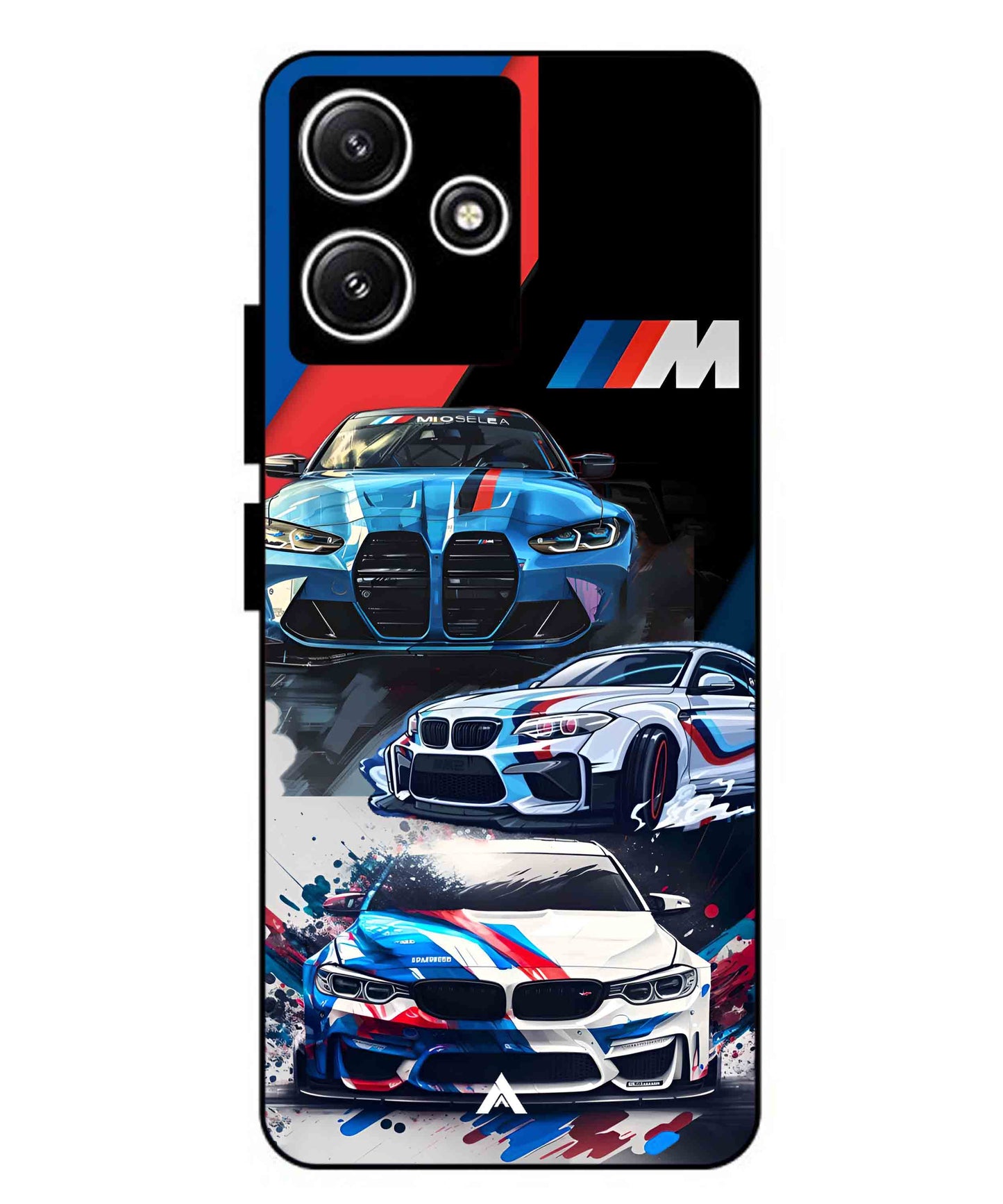 BMW 32 Car Metal Back Cover Phone Case for Xiaomi Redmi 12 5G