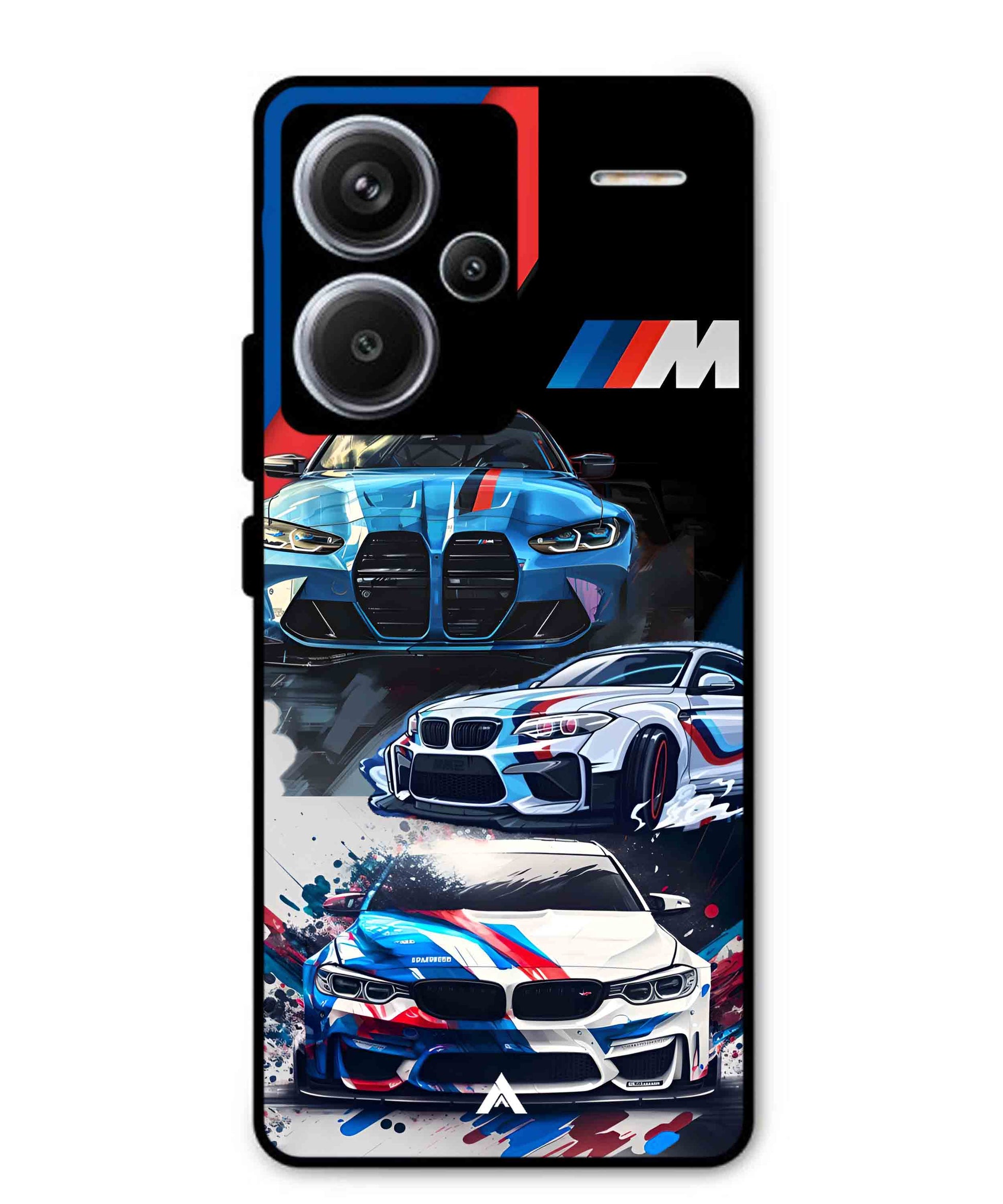 BMW 32 Car Metal Back Cover Phone Case for Xiaomi Redmi Note 13 Pro Plus