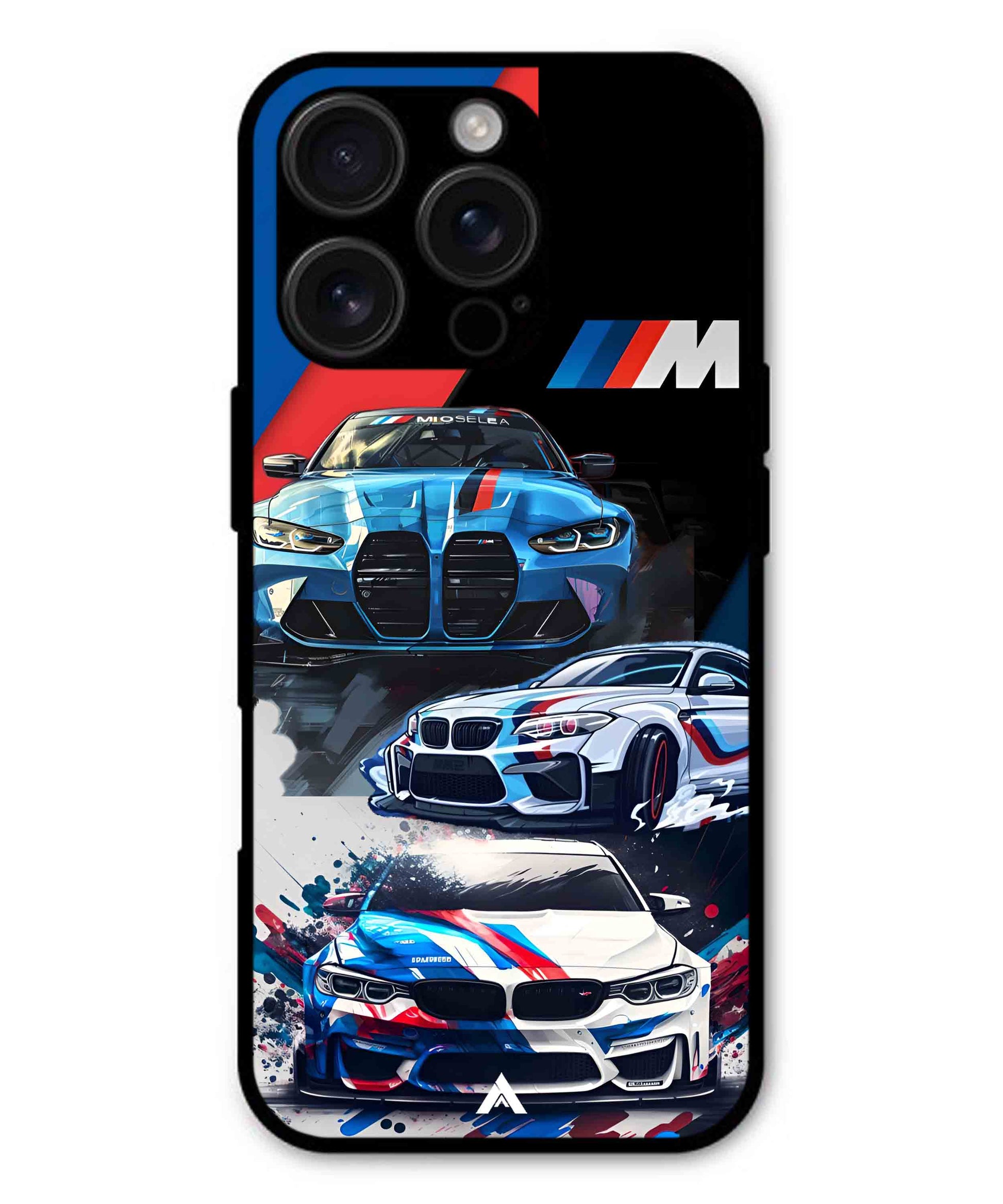 BMW 32 Car Metal Back Cover Phone Case for iPhone 14 Pro