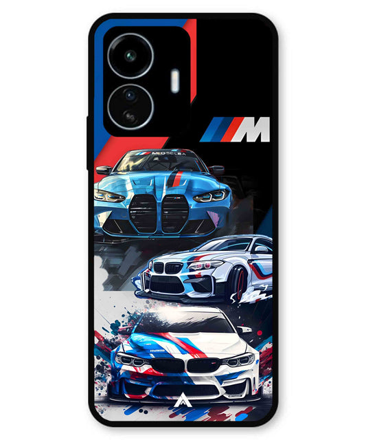BMW 32 Car Metal Back Cover Phone Case for iQOO Z6 Lite