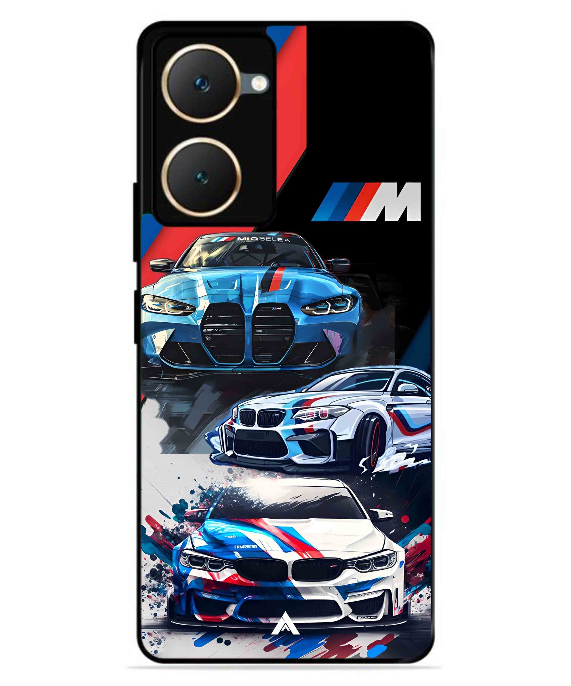 BMW 32 Car Metal Back Cover Phone Case for iQOO Z9 Lite
