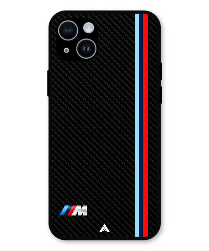 BMW Car Logo 1 Metal Back Cover Phone Case for iPhone 15 Plus