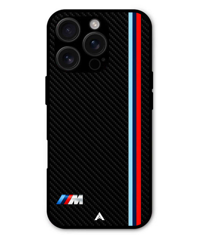 BMW Car Logo 1 Metal Back Cover Phone Case for iPhone 15 Pro