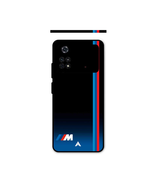 BMW Car Logo 4 Metal Back Cover Phone Case for Poco M4 Pro 4G