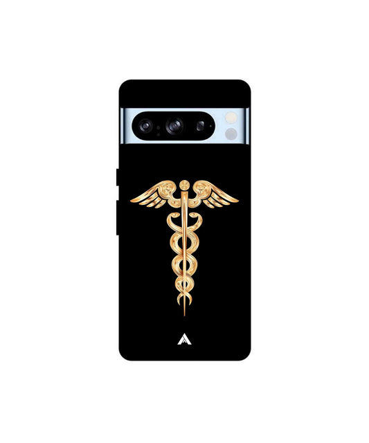 Doctor Caduceus 01 Metal Back Cover Phone Case for Pixel 8 Pro