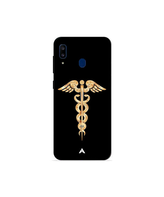 Doctor Caduceus 01 Metal Back Cover Phone Case for Samsung Galaxy A20