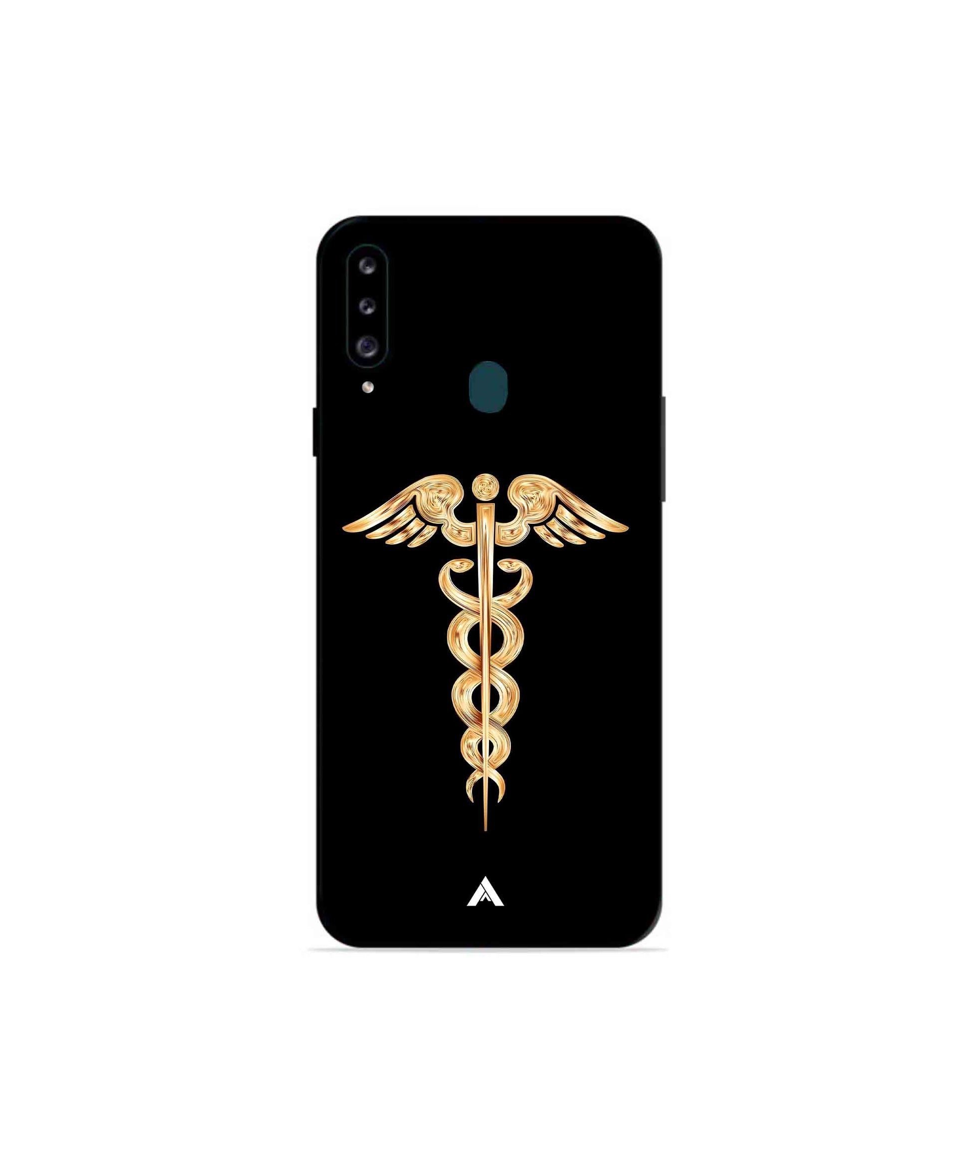 Doctor Caduceus 01 Metal Back Cover Phone Case for Samsung Galaxy A20s