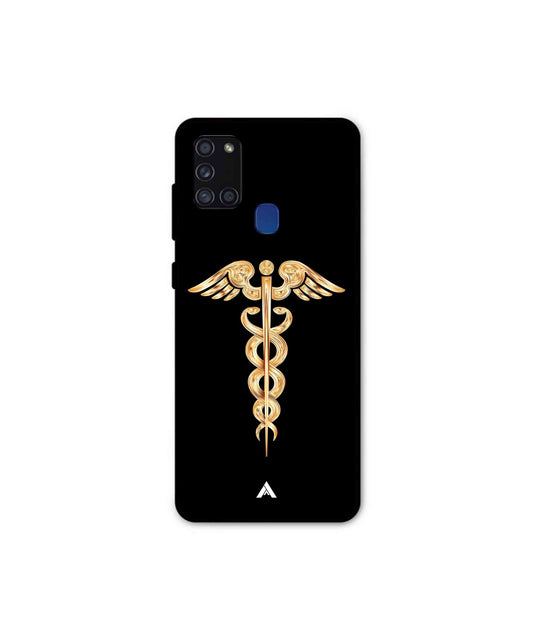 Doctor Caduceus 01 Metal Back Cover Phone Case for Samsung Galaxy A21s