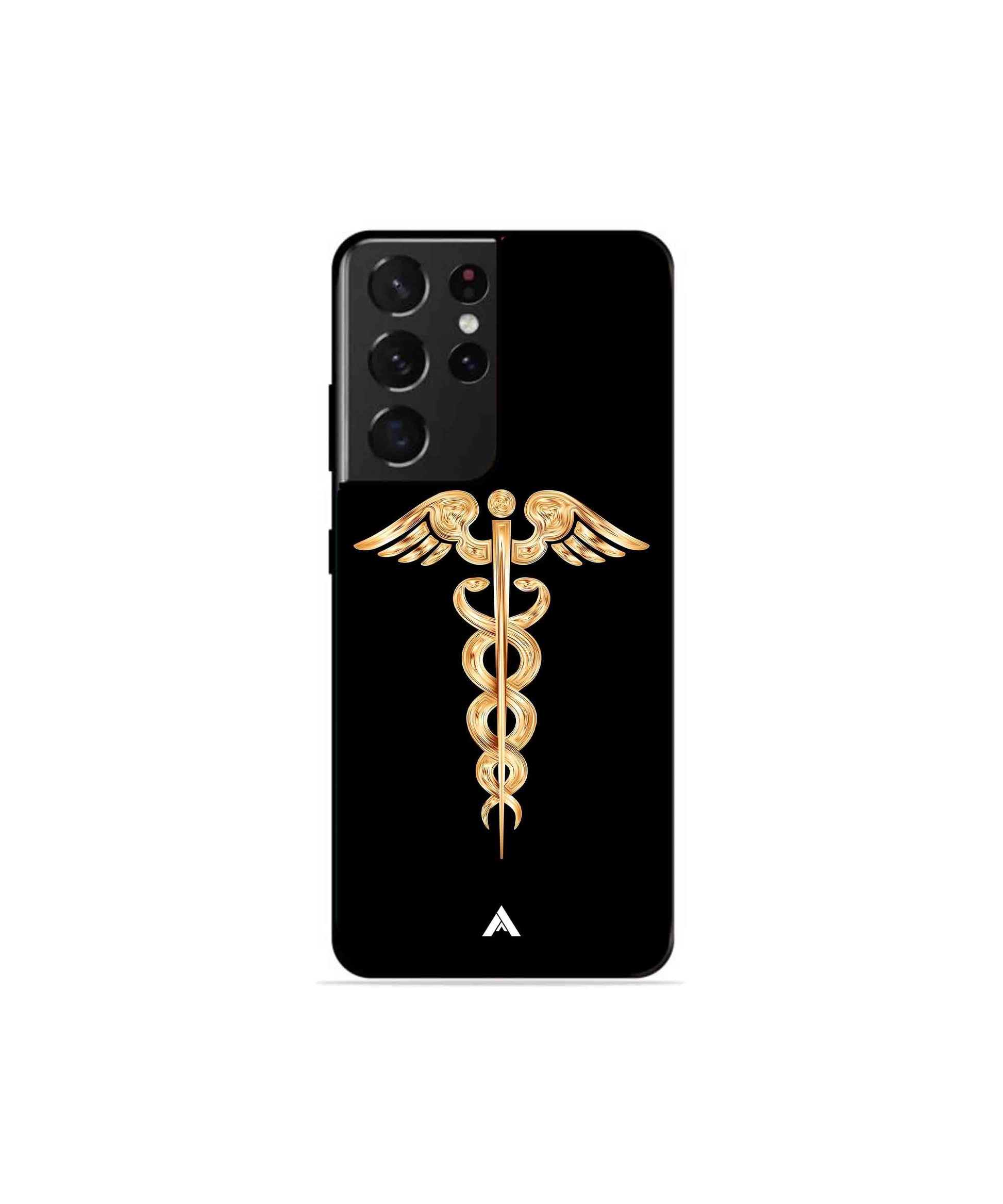 Doctor Caduceus 01 Metal Back Cover Phone Case for Samsung Galaxy S21 Ultra