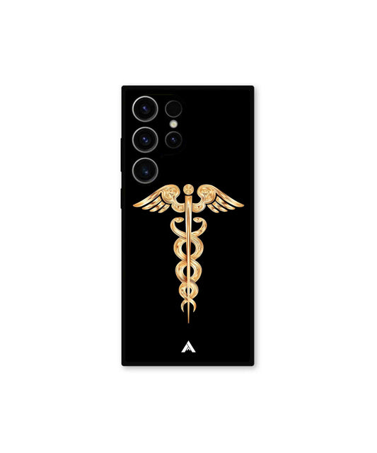 Doctor Caduceus 01 Metal Back Cover Phone Case for Samsung Galaxy S23 Ultra