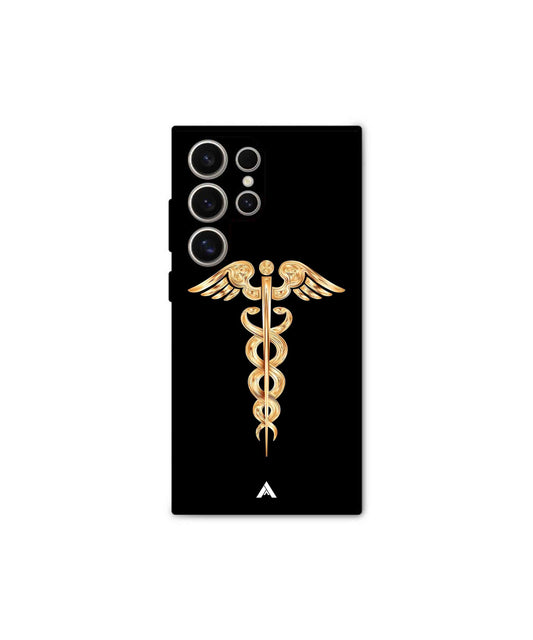 Doctor Caduceus 01 Metal Back Cover Phone Case for Samsung Galaxy S24 Ultra