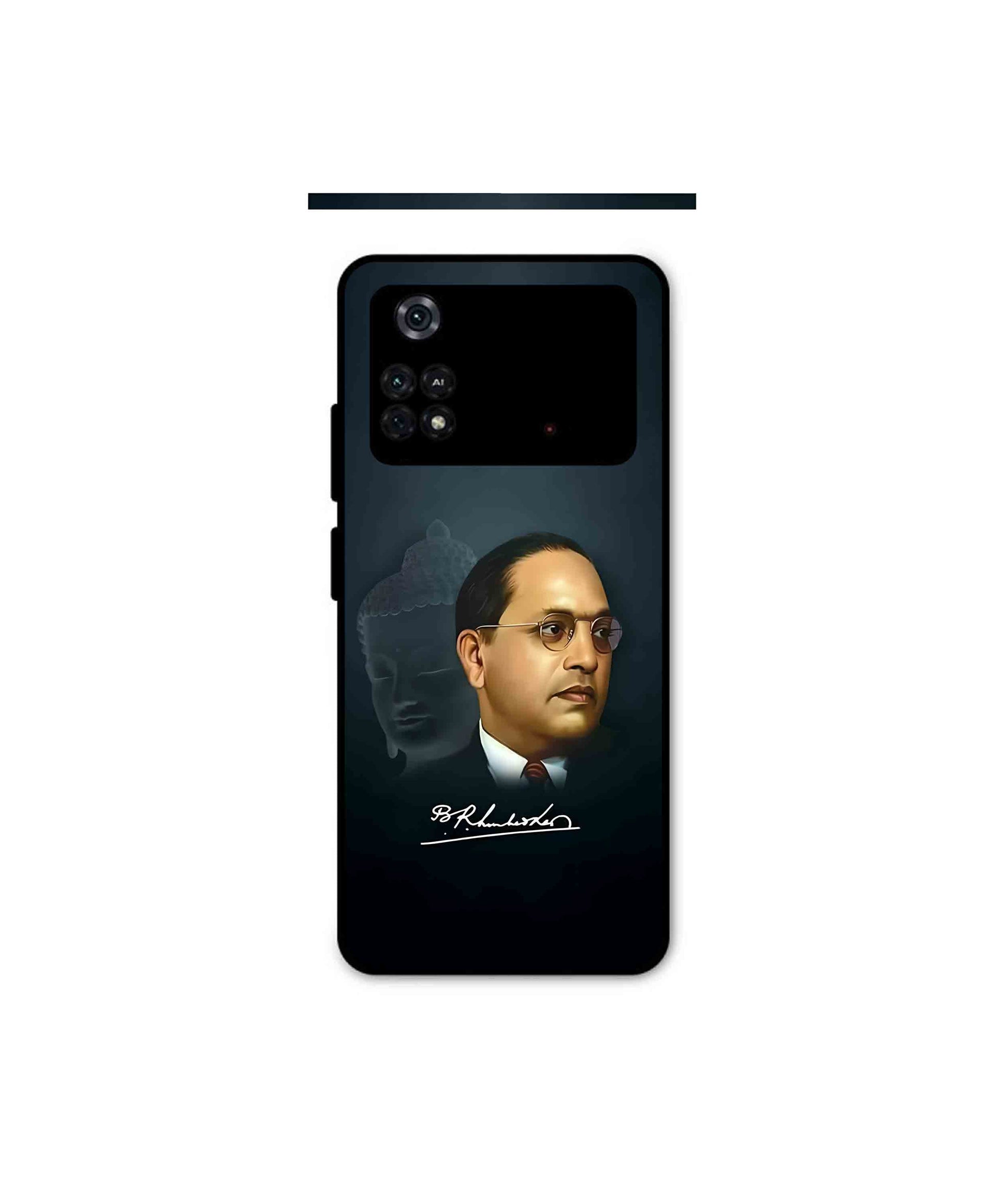 Dr. Bhimrao Ambedkar Metal Back Cover Phone Case for Poco M4 Pro 4G 