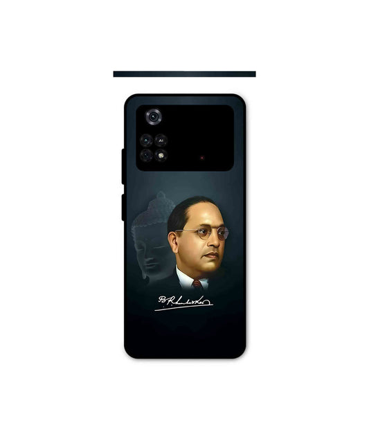 Dr. Bhimrao Ambedkar Metal Back Cover Phone Case for Poco M4 Pro 4G 