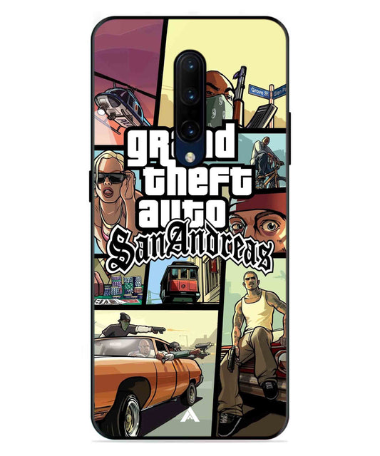 GTA San Andreas Game Metal Back Cover Phone Case for Oneplus 7 Pro