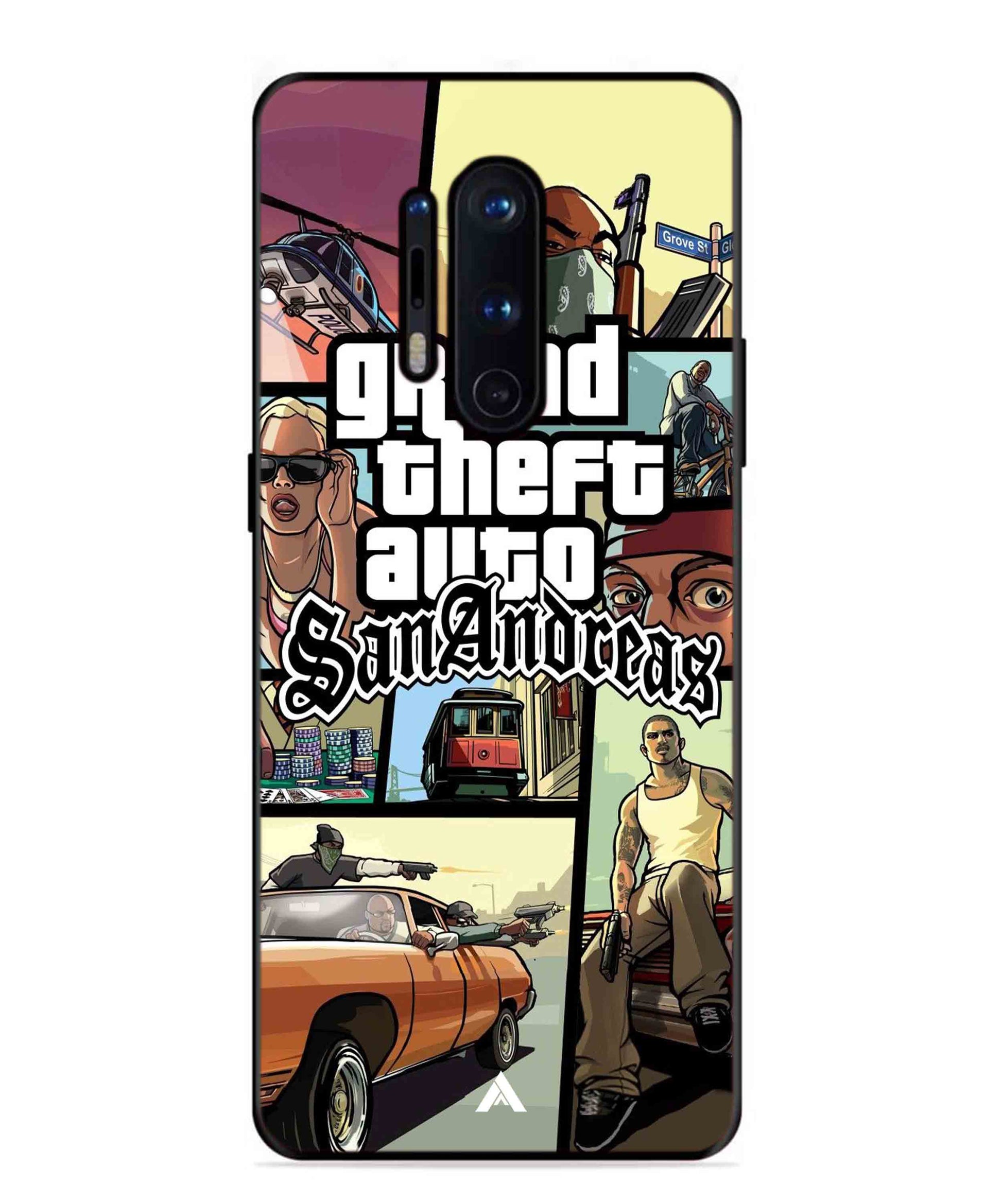 GTA San Andreas Game Metal Back Cover Phone Case for Oneplus 8 Pro