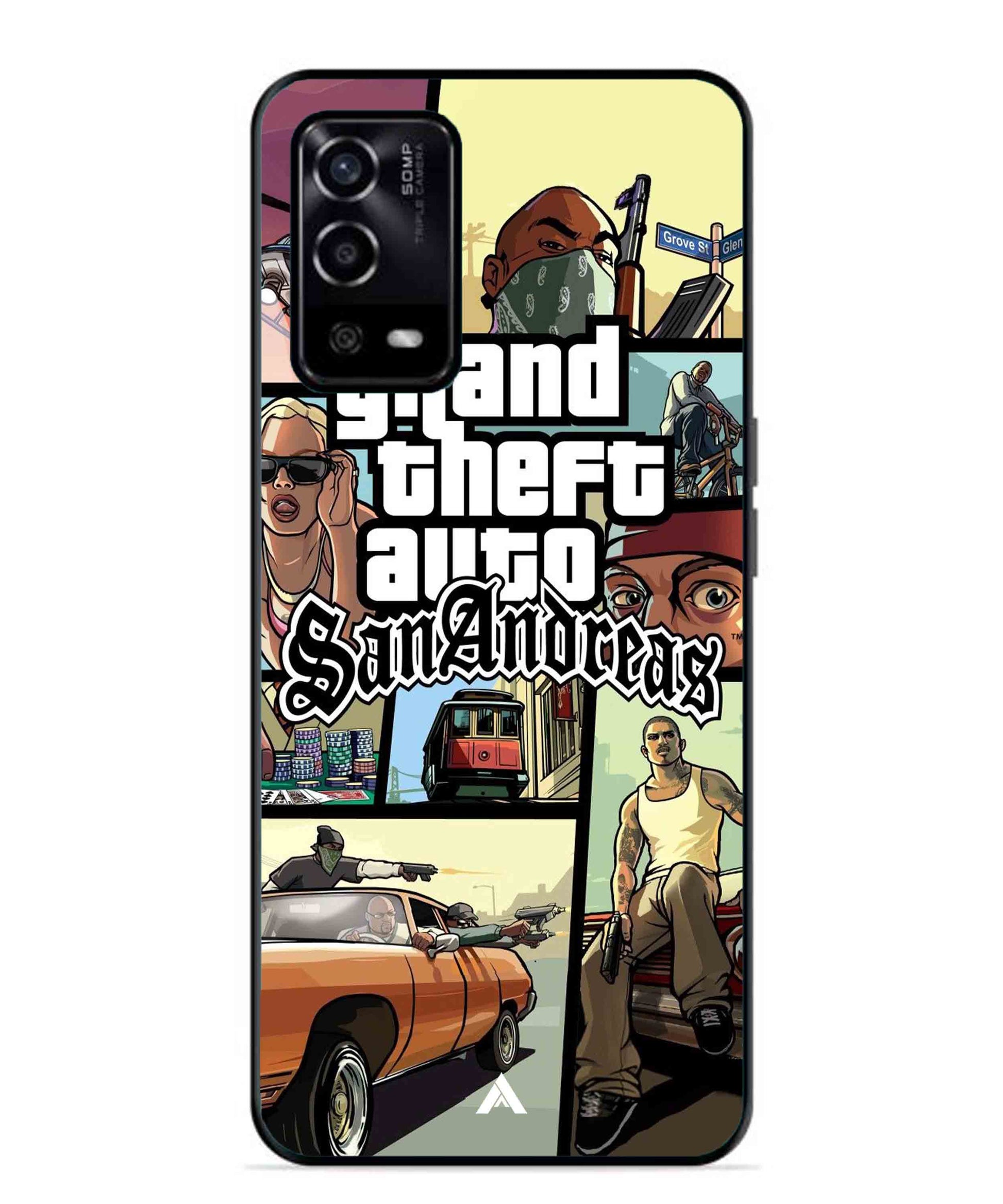 GTA San Andreas Game Metal Back Cover Phone Case for Oppo A55
