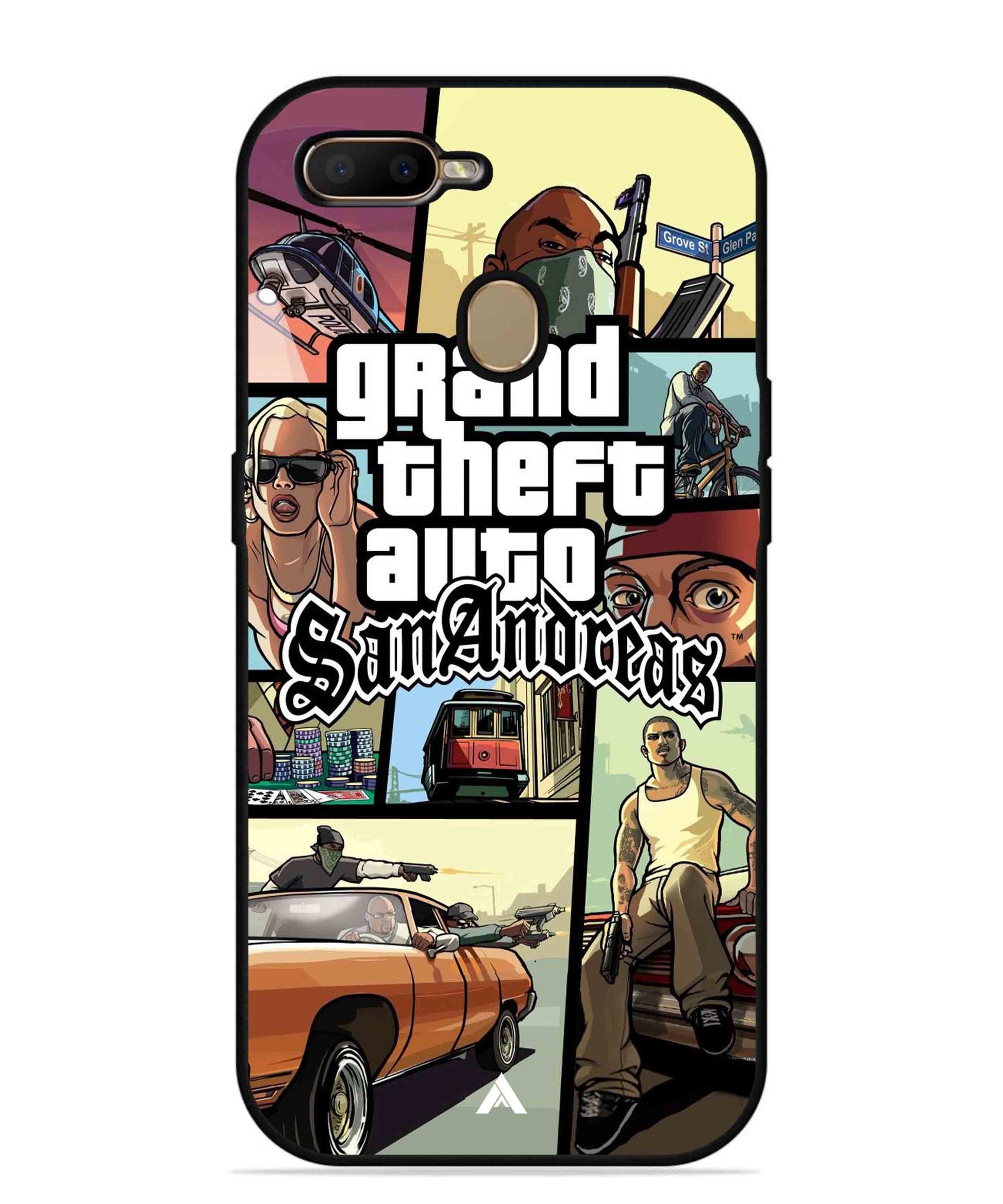 GTA San Andreas Game Metal Back Cover Phone Case for Oppo A5s
