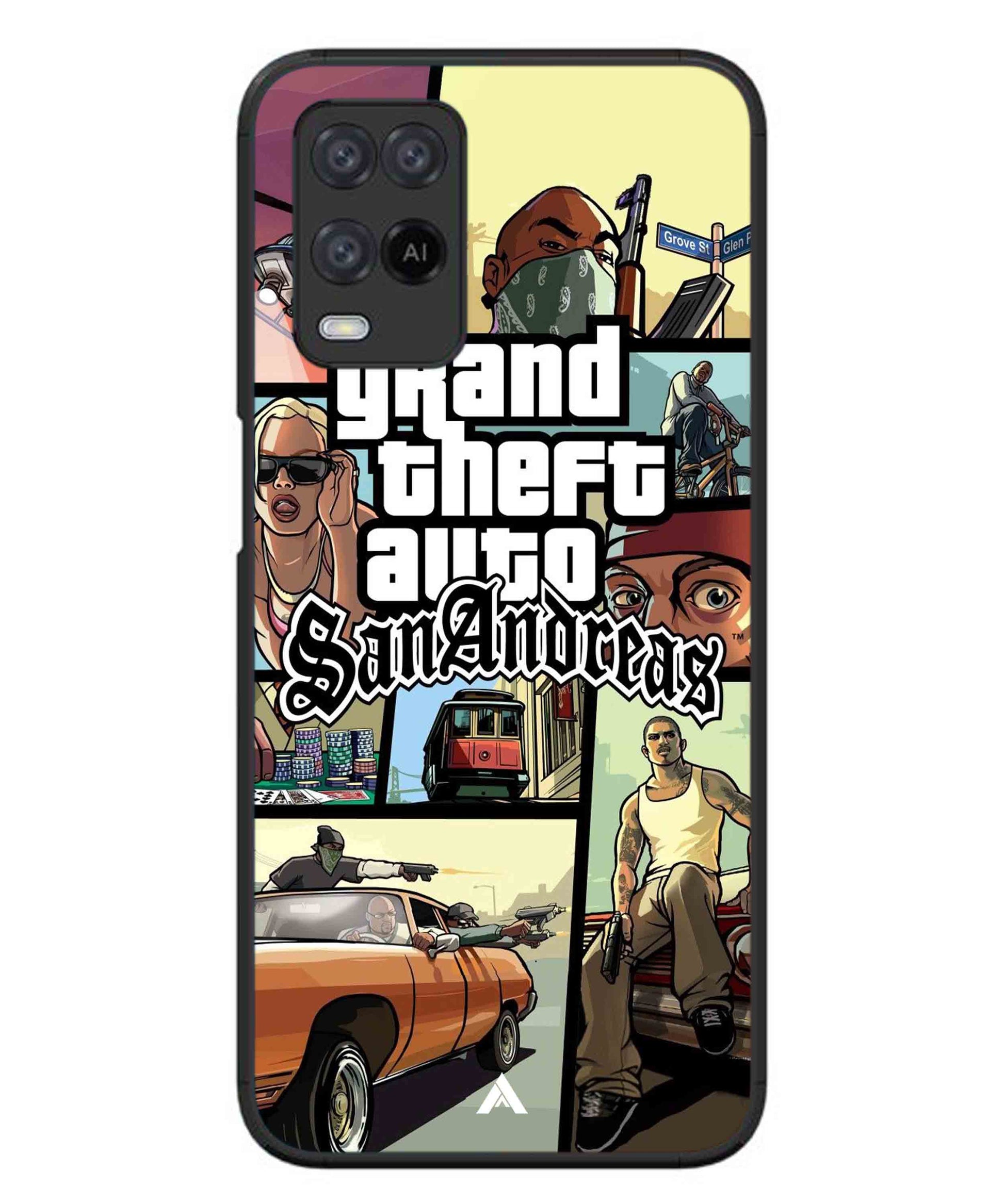 GTA San Andreas Game Metal Back Cover Phone Case for Oppo A74
