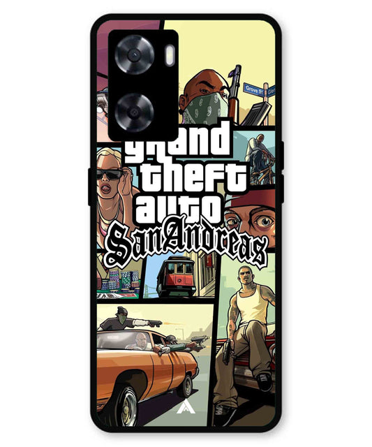 GTA San Andreas Game Metal Back Cover Phone Case for Oppo A77