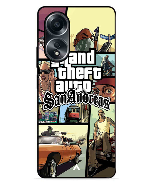 GTA San Andreas Game Metal Back Cover Phone Case for Oppo A78