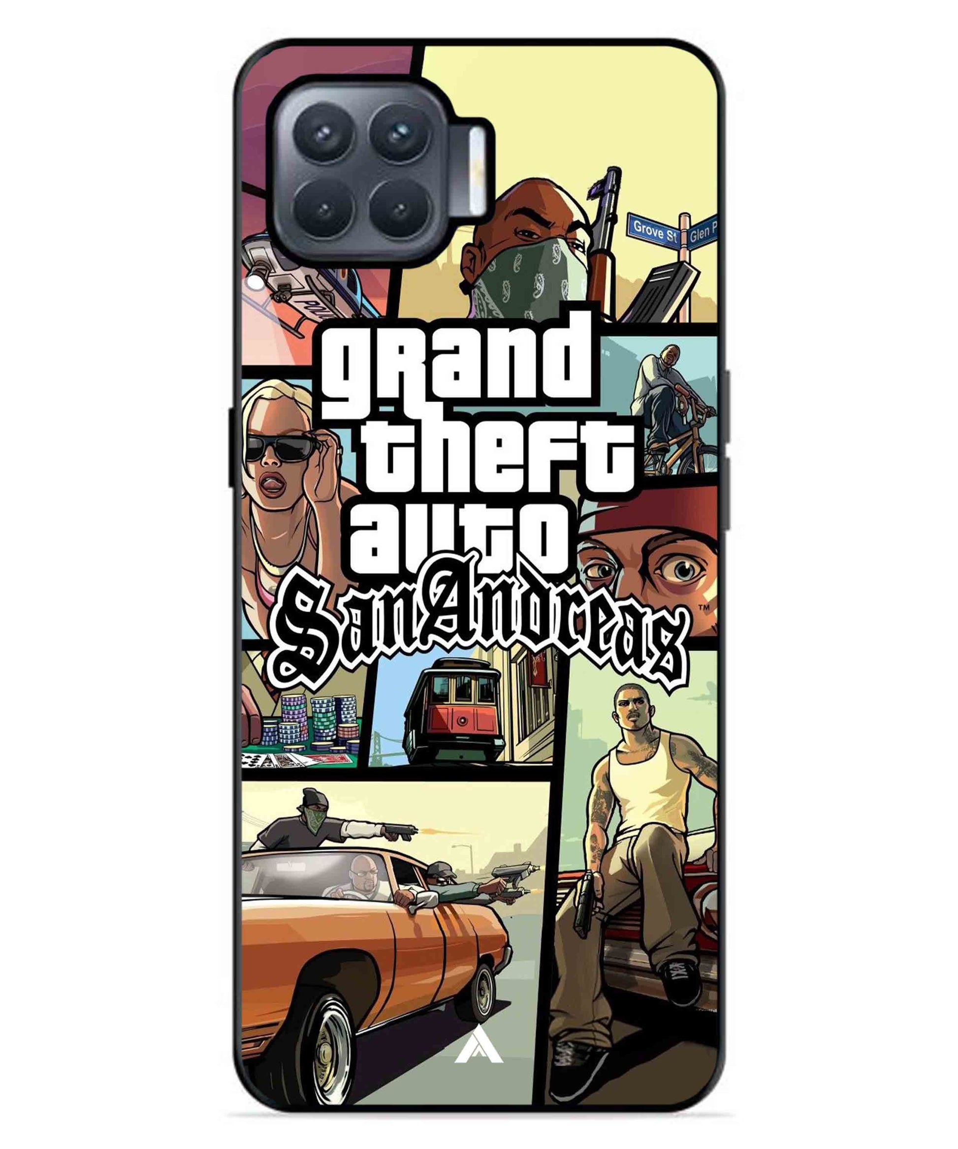 GTA San Andreas Game Metal Back Cover Phone Case for Oppo F17 Pro